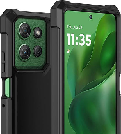 Ailiber for Moto G Stylus 2025 Phone Case, Motorola G Stylus 5G 2025 Case with Screen Protector, Dual Layer Protection, Shockproof Corner TPU Bumper, Heavy Duty Rubber Cell Phone Cover-Black