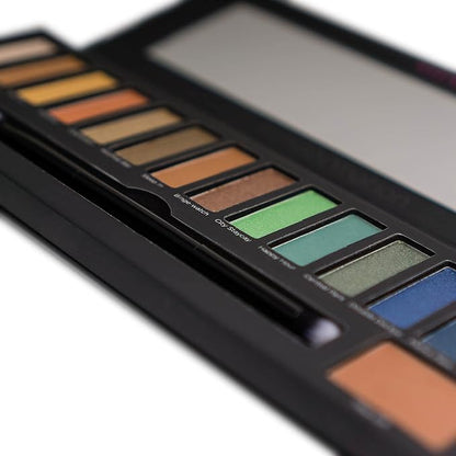 SHANY City Staycay 16-Color Eyeshadow Palette - 16 Highly-Pigmented and Long-Lasting Eye Makeup Shades with Dual-Sided Brush and Built-In Mirror (SH-0016-B)