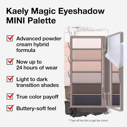 6 Color Eyeshadow Makeup Palette for Women Natural Matte Blushed Nudes, White Nude Pink Taupe Dark Brown Black Eyeshadows Palette, Everyday Long Lasting Pigmented Eys Makeup, Travel Size 01#