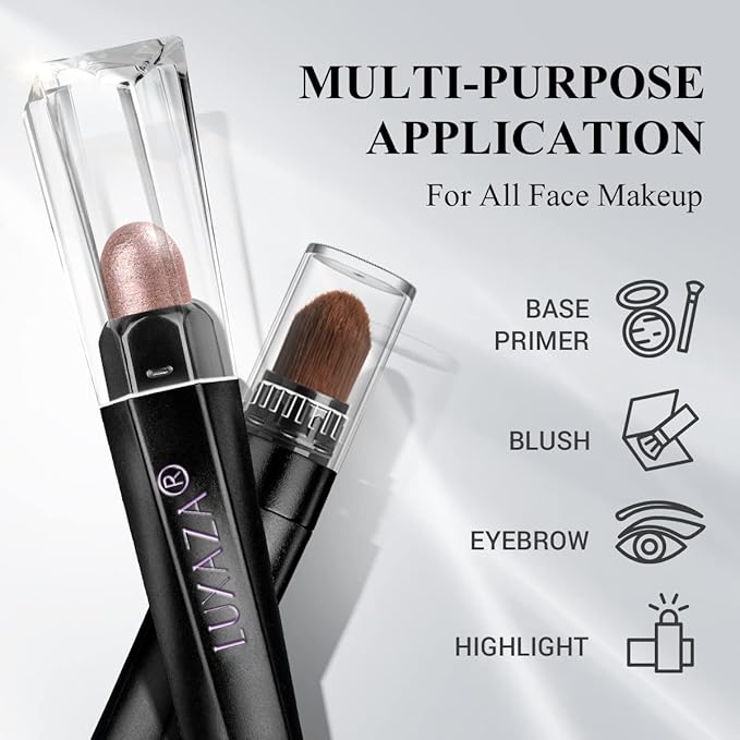 Neutral Eyeshadow Stick Makeup Set, Metallic Shimmer Matte Cream Eye Shadow Eyeliner Brightener Pencil Crayon - PINK OCEAN