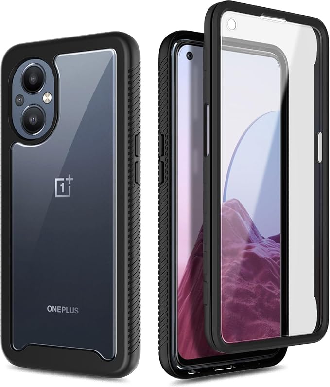 NZND for OnePlus Nord N20 5G Case with Built-in Screen Protector, [16FT Military Grade Drop Tested] Full-Body Protective Shockproof Rugged Bumper Case (Black)