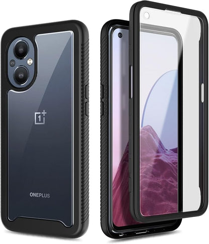 NZND for OnePlus Nord N20 5G Case with Built-in Screen Protector, [16FT Military Grade Drop Tested] Full-Body Protective Shockproof Rugged Bumper Case (Black)