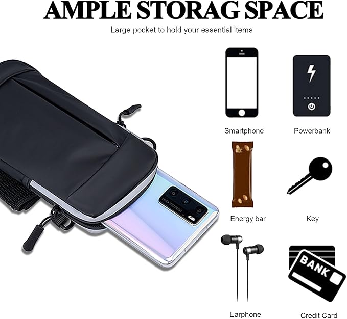 Phone Holder for Running Armband Cell Phone Holder iPhone 15 14 13 12 11 Pro Max Xs Xr X 8 7 Plus SE Mini Galaxy Ultra S24 Note Carrier Pouch, Exercise Workout Gym Sports Arm Band Bag Sleeve