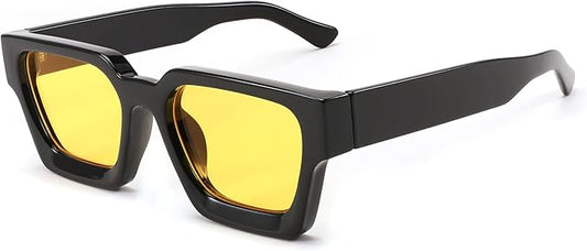 FEISEDY Retro 90s Square Sunglasses for Women Men Trendy Chunky Rectangle Sunglasses UV400 Protection B2385
