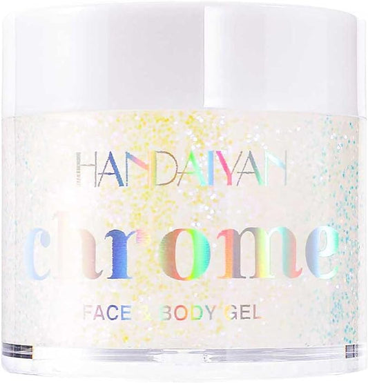 Holographic Body Glitter Gel - Cosmetic-Grade, Color Changing Long-Lasting Glitter for Face, Body, and Hair, Safe and Easy to Use, Perfect for Festivals Parties (Neon Violet)