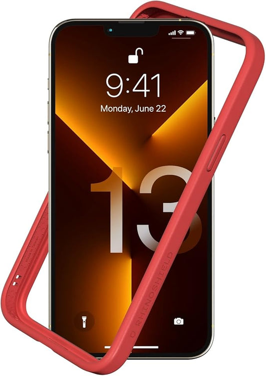 RhinoShield Bumper Case Compatible with [iPhone 13 Pro Max] | CrashGuard NX - Shock Absorbent Slim Design Protective Cover 3.5M / 11ft Drop Protection - Red