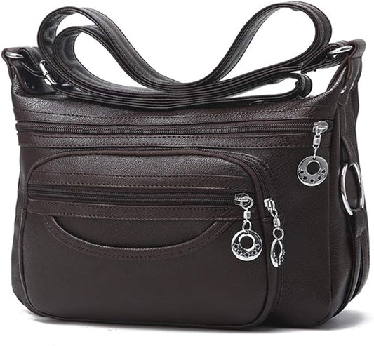 MINTEGRA Women Crossbody Bag Leather Handbag Pocketbook Lightweight Shoulder Purse
