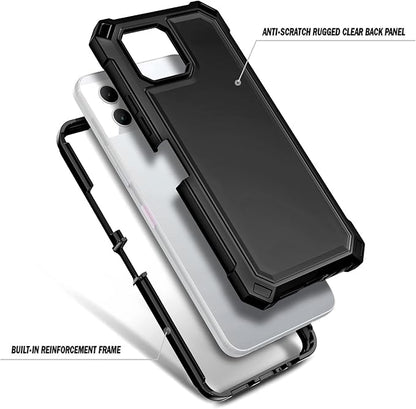 NZND Designed for T-Mobile REVVL 7 5G Case with [Built-in Screen Protector], Full-Body Shockproof Protective Rugged Bumper Cover, Impact Resist Phone Case (Black)