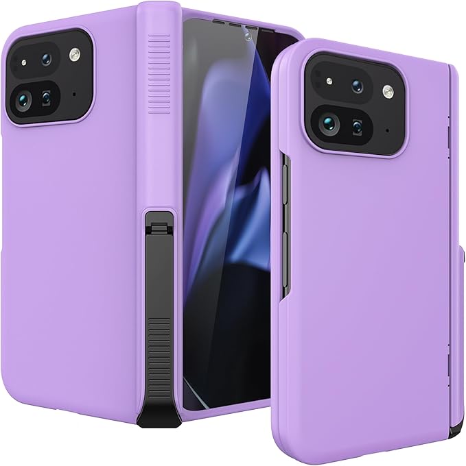 Miimall Kickstand Cases for Pixel 9 Fold Pro Case, [Kickstand & Hinge Protection][All-Inclusive Protection] Anti-Shock Heavy Duty Case for Google Pixel 9 Pro Fold Phone Case, Purple