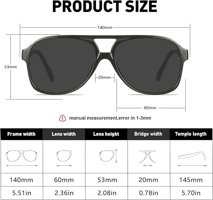 YDAOWKN Retro Aviator Sunglasses for Women Mens Large Frame Classic Vintage 70s Sun Glasses Aviators