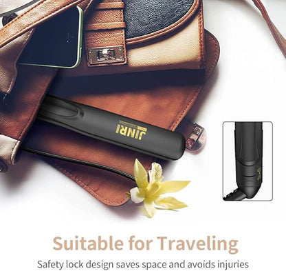 3 in 1 Heated Hair Styling Tool: Straightener, Crimper, and Hot Brush - Smooth Anti-Frizz Finish | Electric Brush for Straightening and Styling (M)