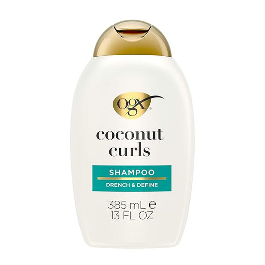 OGX Quenching + Coconut Curls Curl-Defining Shampoo, Hydrating & Nourishing Curly Hair Shampoo with Coconut Oil, Citrus Oil & Honey, Paraben-Free, Sulfate-Free Surfactants
