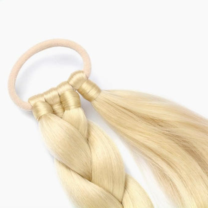 2 Pack Long Braided Ponytail Extension with Hair Tie Straight Wrap Around Braided Ponytail Extension(613#)