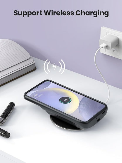 NEWDERY Battery Case for Samsung S24 Plus, 10000mAh Qi Wireless Charging, 18W Input Fast Charging, Sync Data Supported, Portable Rechargeable Charger Case Battery Pack for Galaxy S24 Plus 5G 6.7"
