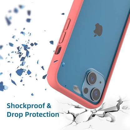K TOMOTO Compatible iPhone 13 Mini Silicone Bumper Case (5.4 Inch), Shock-Absorb, Raised Edge Protection, Drop Protection, Silky and Soft Touch Frame, Coral