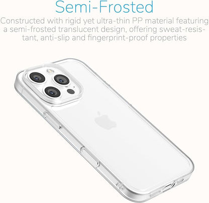 for iPhone 16 Pro Frosted Translucent Bumper Case, Ultra-Thin Ultra-Light Heat Dissipation Hard PC Frame No-Back Phone Cover Case 6.3" 2024