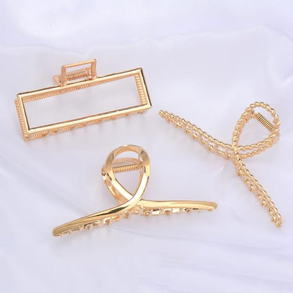 4 Pack Large Metal Hair Clips for Thin to Thick Curly Hair, 4.3 Inch Big Nonslip Gold Color Clamps, Perfect Fashion Jaw Claw Hair Styling Accessories for Women and Girls, Christmas Gifts