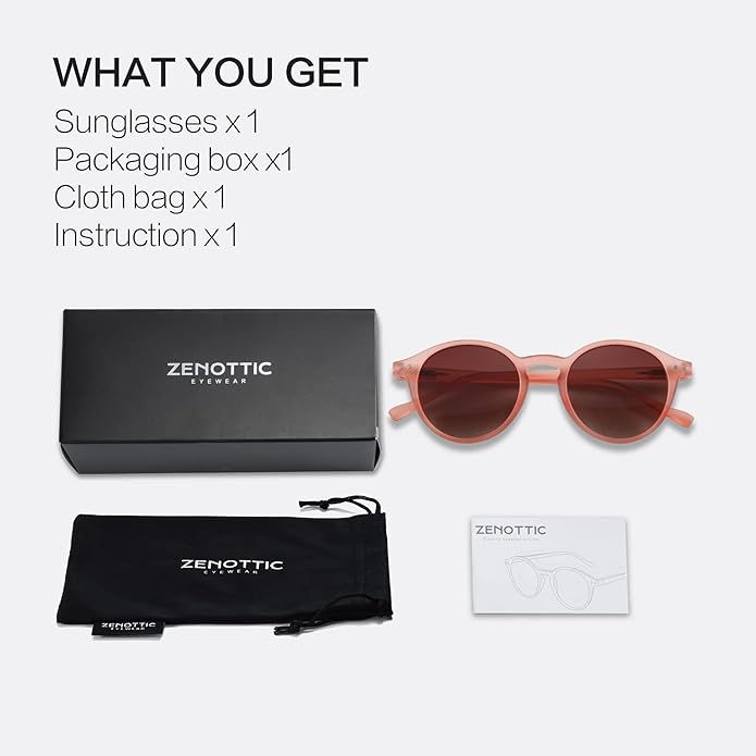 ZENOTTIC Polarized Round Sunglasses, Stylish Sunglasses for Men and Women Retro Classic, Multi-Style Selection