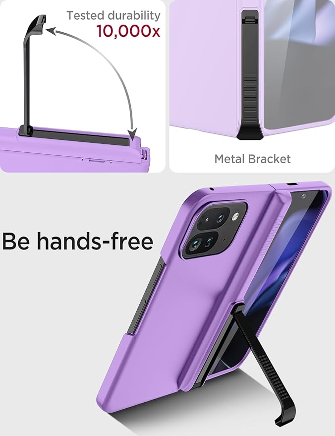 Miimall Kickstand Cases for Pixel 9 Fold Pro Case, [Kickstand & Hinge Protection][All-Inclusive Protection] Anti-Shock Heavy Duty Case for Google Pixel 9 Pro Fold Phone Case, Purple