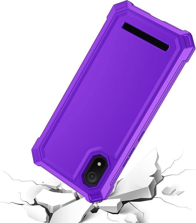 for Cloud Mobile Stratus C8 Case with Screen Protector,Full Body Protection Front PC Back Soft Silicone Bumper,Heavy Duty Protection Shockproof Phone Case for Cloud Mobile Stratus C8 Purple