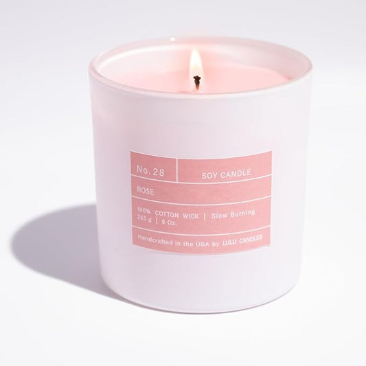 Lulu Candles | Smells Like Roses | Luxury Scented Soy Jar Candle | Hand Poured in The USA | Highly Scented & Long Lasting (9 Oz. Limited Edition)