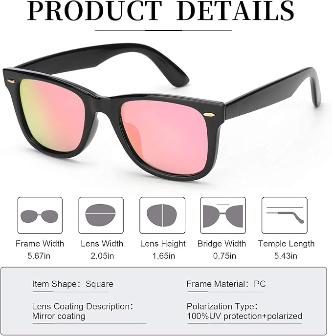 Myiaur Classic Sunglasses for Women Polarized Driving Anti-Glare UV Protection