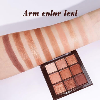 Neutral Nude Brown Smokey Eye Eyeshadow Palette Makeup, Matte & Shimmer Rose Gold Bronze Cream Eyeshadow Palette,Highly Pigmented Natural Eyeshadow for Eyes Long Lasting Naturing-Looking 04#