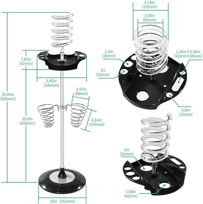 Hair Dryer Stand,Twisty Style Acrylic Top Holder,Hair Styling Appliances with Tray Two Spiral Holders and Heavy Base for Hair Dryer,Flat Iron,Curling Stick,Hair Straightener,Brush (crystal)