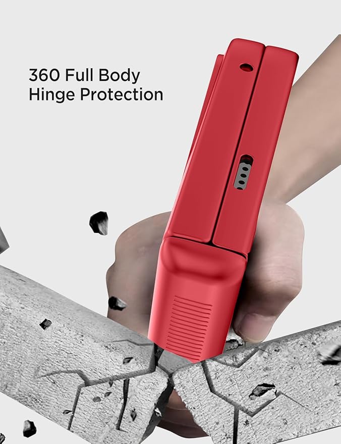 Miimall Dustproof Cases for Pixel 9 Pro Fold Cases, [Kickstand & Hinge Protection][All-Inclusive Protection] Anti Slip Matte Surface Full Body Case for Google Pixel Fold 9 Pro Case, Red