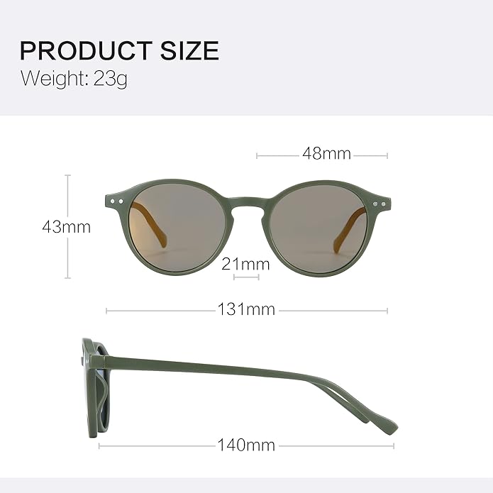 ZENOTTIC Polarized Round Sunglasses, Stylish Sunglasses for Men and Women Retro Classic, Multi-Style Selection
