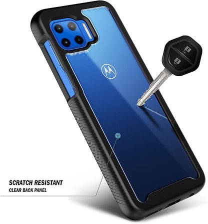 NZND Case for Motorola One 5G, 5G UW/G 5G Plus with [Built-in Screen Protector], [16FT Military Grade Drop Tested] Full-Body Protection Bumper Shockproof Protective Cover Case (Black)