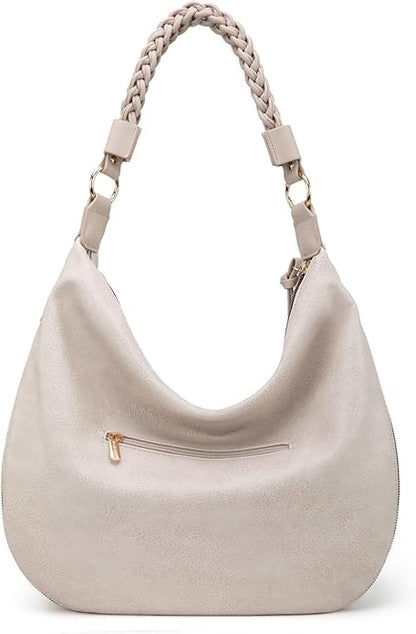 Montana West Large Hobo Bags for Women Slouchy Shoulder Purse Handbag with Zipper and Woven Handle