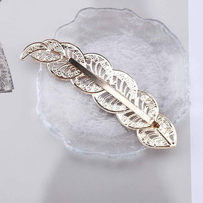 Boho Leaf Hair Clip Hairpin Hollow Leaf Barrette Hair Clips Vintage Gold Bobby Pin Hair Barrette Bridal Hair Pin Decorative Hair Accessories for Women and Girl Headpiece