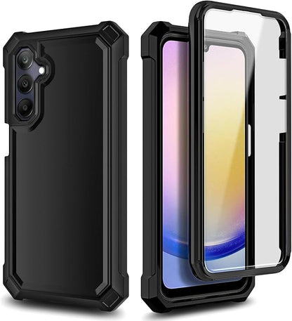 Designed for Galaxy A25 5G Case, Samsung A25 Phone Case with [Built-in Screen Protector], [16FT Military Grade Drop Tested] Full-Body Protective Shockproof Rugged Bumper Cover (Black)