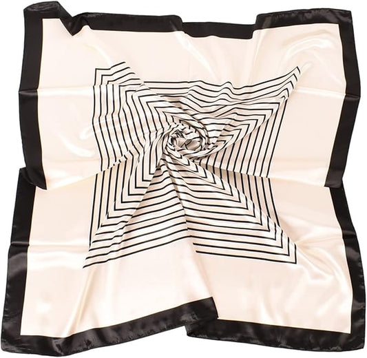 35 x 35 Women's Fashion Pattern Large Square Silk Like Hair Scarf Head Sleeping Wrap Satin Neck Bandana for Gift…