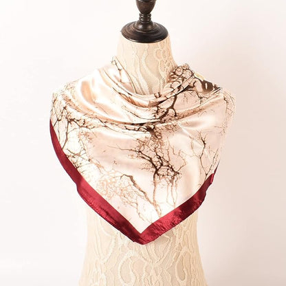 35 x 35 Women's Fashion Pattern Large Square Silk Like Hair Scarf Head Sleeping Wrap Satin Neck Bandana for Gift…