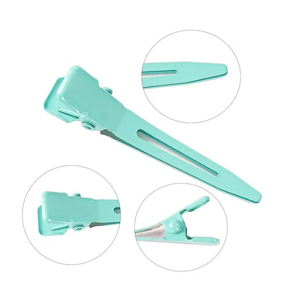 100 Packs silvery Alligator Curl Clips, bandenger 1.8 Inch Single Prong Clips Hair Accessories,for Girls and Women,Hair Styling,Hair Coloring, Random Color (green)