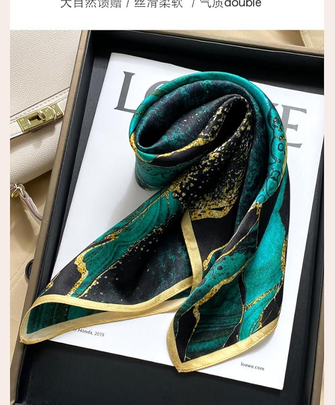 100% Pure Mulberry Silk Scarfs 26"x26" Square Scarf Women Neckerchief Headscarf hair scarf bandana Gift Packed