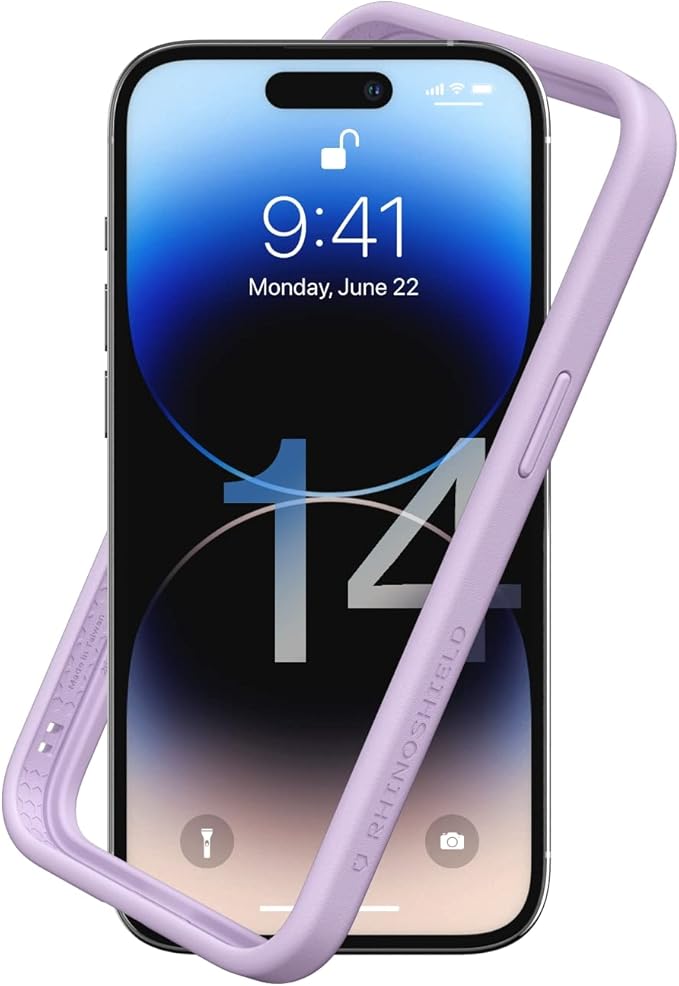 RhinoShield Bumper Case Compatible with [iPhone 14 Pro] | CrashGuard NX - Shock Absorbent Slim Design Protective Cover 3.5M / 11ft Drop Protection - Violet