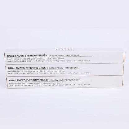 Docolor Eyebrow Brush Duo Eyebrow Spoolie 3Pcs Professional Angled Eye Brow Brush Perfect for Lining and Shaping Brows, Spoolie for Brows or Lashes White