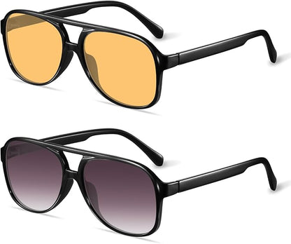 YDAOWKN Retro Aviator Sunglasses for Women Mens Large Frame Classic Vintage 70s Sun Glasses Aviators