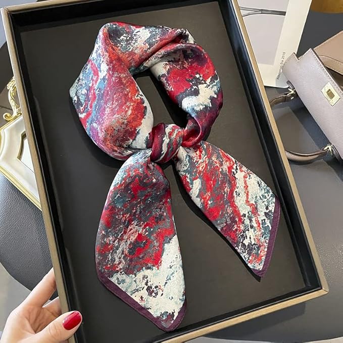 100% Pure Mulberry Silk Scarfs 26"x26" Square Scarf Women Neckerchief Headscarf hair scarf bandana Gift Packed