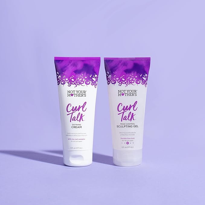 Not Your Mother's Curl Talk Frizz Control Sculpting Gel & Defining Cream (2-Pack) - 6 fl oz Each - Tames Hair Frizz & Maximizes Definition - For All Curly Hair Types