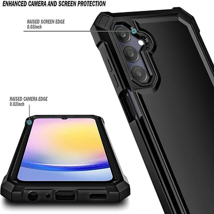 Designed for Galaxy A25 5G Case, Samsung A25 Phone Case with [Built-in Screen Protector], [16FT Military Grade Drop Tested] Full-Body Protective Shockproof Rugged Bumper Cover (Black)