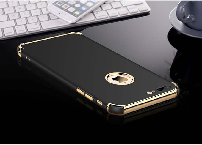 for iPhone 6 Plus Case, Ultra Slim Flexible iPhone 6s Plus Matte Case, Electroplated Shockproof Luxury Cover Case for iPhone 6 Plus (Black)