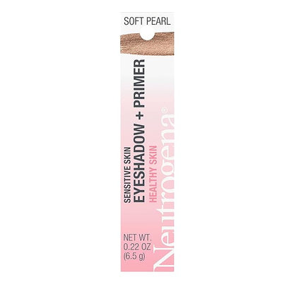 Neutrogena Sensitive Skin Eyeshadow + Primer, a Longwearing, 2-in-1 Metallic Eyeshadow for Sensitive Skin with Pro-Vitamin B5, Lightweight Cream-to-Powder Formula, Soft Pearl, 0.22 oz