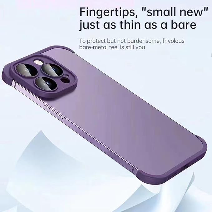for iPhone 16 Pro Max Frameless Bumper Case with Camera Lens Protector, Slim Fit No Back No Frame Design TPU Bumper Compatible with MagSafe Excellent Heat Dissipation Minimalist (Titanium Gray)