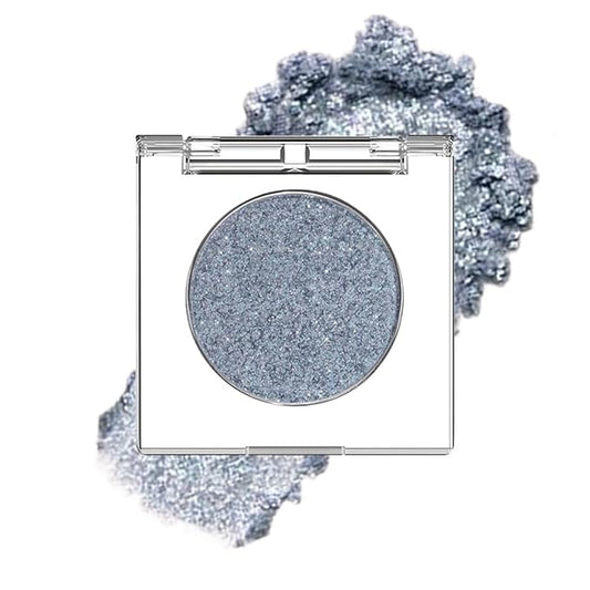 Monochrome Pressed Eyeshadow, Waterproof Neutral Powde Mini Eyeshadow, sombras para ojos, Talc, Paraben & Cruelty Free (H07#Shimmer Blue)