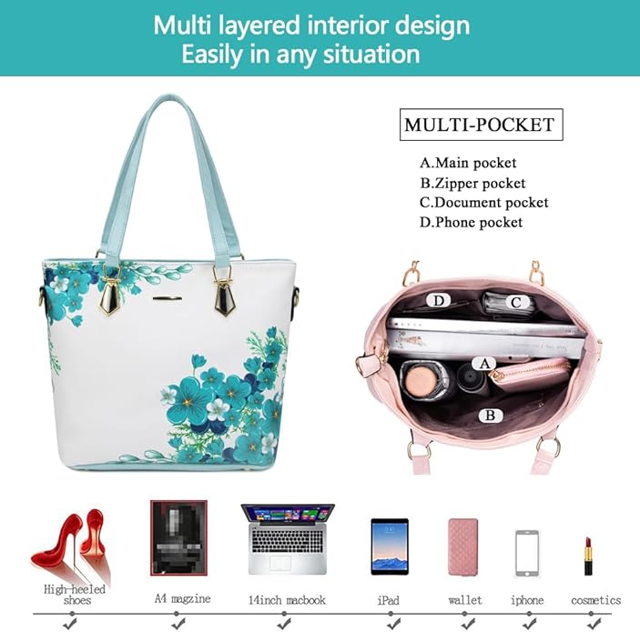 2E-youth Designer Purses and Handbags for Women Satchel Shoulder Bag Tote Top Handle Bag
