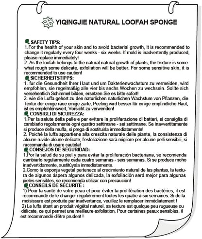 Natural Loofah Sponge Exfoliating Body Scrubber (3 Pack),Made with Eco-Friendly and Biodegradable Shower Luffa Sponge, Loofah for Women and Men, Beige